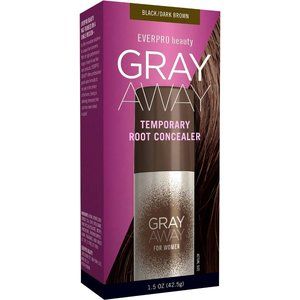 Everpro Gray Away Temporary Hair Color Root Concealer Spray, Black/Dark Brown,
